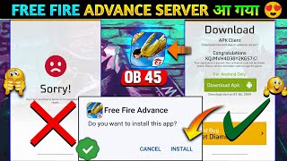 How To Download Free Fire Advance Server 2024  Ff New Ob45 update Ff Advance Server Download Link [upl. by Eanad]