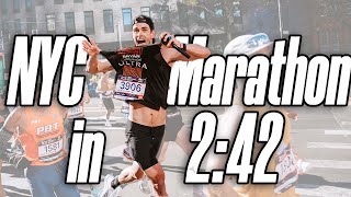 NYC MARATHON WITH GOPRO Running a PB of 242 [upl. by Ramoj]