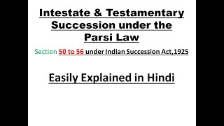 Parsi Intestate Succession  Easily Explained Hindi  Parsi Family Law [upl. by Kort]