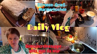 Daily Vlog  Gemüsecremesuppe  ZitronenGrießMarmorkuchen  Haushalt  Mein Freitag  Mamaalltag [upl. by Atipul874]