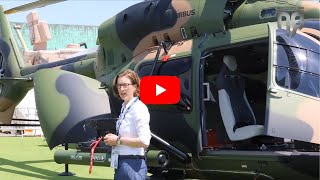 EUROSATORY 2022  Airbus H145M helicopter with SPIKE ER and full weapons suite presentation [upl. by Elleon]