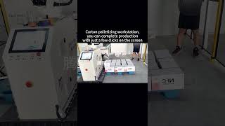 Carton palletizing workstation you can complete production with just a few clicks on the screen [upl. by Enilekaj]