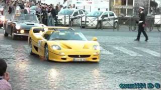 Yellow Ferrari F50 wheelspin  1000 Miglia 2011  1080p [upl. by Einohpets]