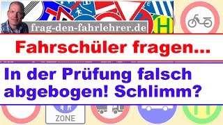 Prüfungsfahrt  Falsch abgebogen Schlimm Fahrschule  Führerschein [upl. by Nairahcaz]