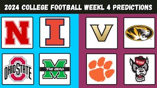 2024 College Football Week 4 Predictions for Every Game [upl. by Burr127]