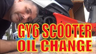 How to change oil on a 150cc Gy6 scooter [upl. by Perry618]