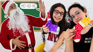 PAPAI NOEL e Historia sobre o NOVO ALUNO da escola aprendendo dobraduras de NATAL  Back to School [upl. by Oliver]