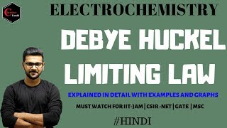 DEBYE HUCKEL LIMITING LAW  ELECTROCHEMISTRY  IITJAM  CSIR NET  GATE  MSCCHEMISTRY [upl. by Irotal]