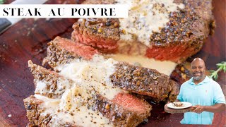 Savory Thoughts Steak Au Poivre French Steak With Cognac Sauce [upl. by Anizor981]