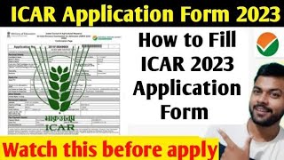 How to fill ICAR JRFSRF Application form  Complete Process  krishi kranti [upl. by Dinsdale]