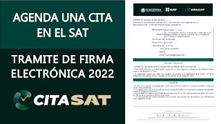 ¡Como agendar una cita en el SAT  Sacar cita para la firma electrónica en 2022 [upl. by Ragse]