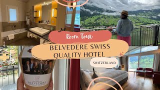 Grindelwald Switzerland Belvedere Swiss Quality Hotel Executive Room Tour with Eiger Mountain View [upl. by Nosahc85]