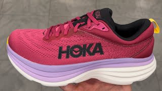 Hoka Bondi 8 Cherries Jubilee Pink Womens Running Shoes [upl. by Blankenship]