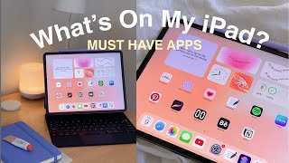 WHATS ON MY IPAD 2022  productivity apps iPad drawing content creation amp homescreen setup✨ [upl. by Ynnattirb]