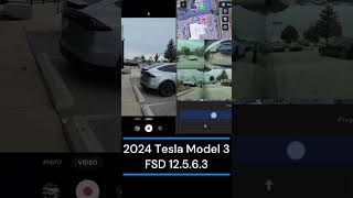 Tesla Model 3 Actual Smart Summon at Tesla showroom surrounded by Cybertrucks [upl. by Keyes]