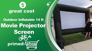 Amada Outdoor Inflatable 14 ft Movie Projector Screen Product Overview [upl. by Patman]