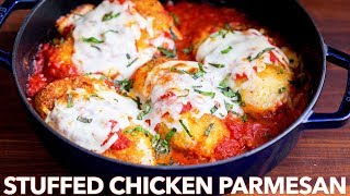 Stuffed Chicken Parmesan Recipe with Gluten Free Option [upl. by Philomena948]