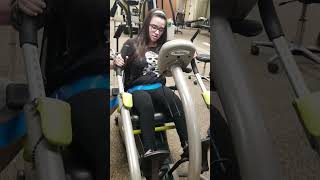 Physical therapy working out on the Nustep push pedal pull machine part 1 2019 [upl. by Annairda]