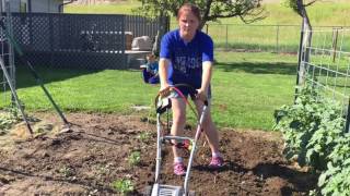 Earthwise TC70001 11 inch 85 amp electric corded tillercultivator in use and review [upl. by Silirama904]