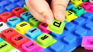 ABC THE ALPHABET with cute squishy alphabet WAFF BIG playmat Lets play kids [upl. by Nanerb925]