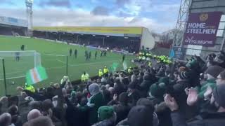 CELTIC FANS  MOTHERWELL ‘watching Glasgow Celtic putting on a show’ [upl. by Zetta]