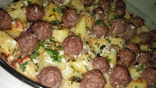 Pomme de terre et boulettes de viande rôti facile et rapide [upl. by Latoya]