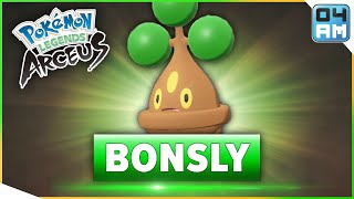 Where To Find BONSLY amp How To Catch It in Pokemon Legends Arceus [upl. by Iden]