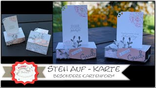 Steh auf Karte basteln  besondere Kartenform  Stampin´ Up  Anleitung  Stand up Card  einfach [upl. by Asinla]