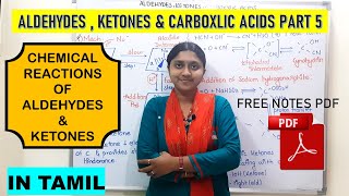 Aldehydes  ketones amp Carboxylic Acids Part 5  In Tamil  Chemical Reactions Of Ald amp Ketones [upl. by Walton731]