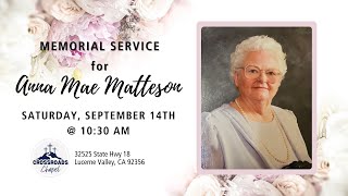 Celebration of Life for Ann Matteson  Sep 14th 2024 [upl. by Fidelity]