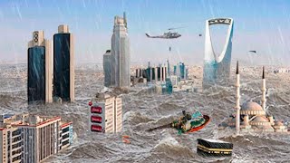 Saudi Arabia is Underwater Heavy flood destroyed the city of Mecca world is shocked [upl. by Kingsbury]