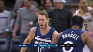 Jake Layman Posterizes Derrick Favors [upl. by Irotal]