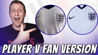 FAKE ENGLAND SHIRT REVIEW  Fan version vs player version from kitgg6com [upl. by Strickland]