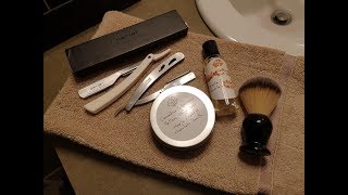 Wet shaving SOTD with Voskhod Parker PTB Shavette Equinox Gryphons Groomatorium [upl. by Ainez]