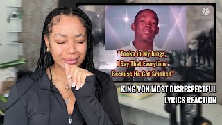 King Von Most Disrespectful Lyrics LLKV 🕊  UK REACTION 🇬🇧 [upl. by Ativet]