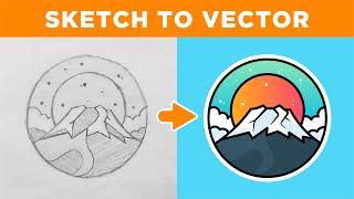 Adobe Illustrator Tutorial Create a Vector Logo from a Sketch in 2024 [upl. by Carey]