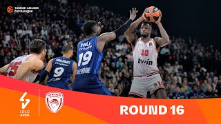 ASVELOlympiacos  Round 16 Highlights  202324 Turkish Airlines EuroLeague [upl. by Ewell634]