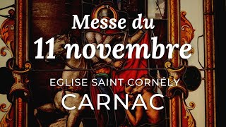 Messe du 11 novembre à Carnac  église Saint Cornély [upl. by Ordnasil]