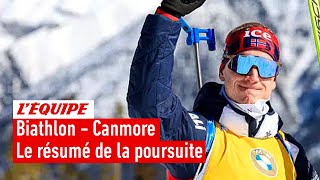 Biathlon  Un Johannes Boe intraitable soffre la poursuite de Canmore podium pour Eric Perrot [upl. by Charles]