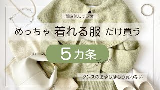 【聞き流し】「洋服の買物の失敗を減らす5カ条」気に入って買ったはずなのになぜか着ない…をなくす洋服厳選方法 着れる服だけ買うミニマリスト [upl. by Miche]