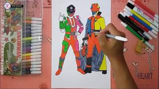 LUPINRANGER TRICOLOR Vs PATRANGER UGOU  Menggambar Lupinranger vs Patranger dengan Spidol SNOWMAN [upl. by Amadeo]