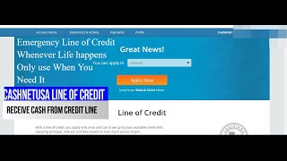 Cashnetusa Line of Credit Same day Deposit Emergency Funds When You Need Cash [upl. by Atekin]