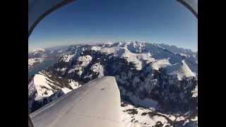 Flying in the Swiss Alps Alpenflug ab LSPG Sarnersee Hasliberg Eiger Jungfraujoch Aletschgletscher [upl. by Anod93]