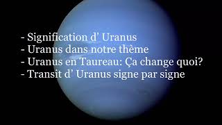 Uranus ses effets dans votre Thème Natal [upl. by Donica]