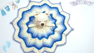 🐻⭐ MANTITA DE APEGO OSITO A CROCHET  TUTORIAL PASO A PASO  PRIMERA PARTE ⭐🐻 [upl. by Hareema488]