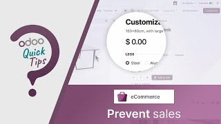 Odoo Quick Tips  Prevent the sale of zeropriced products eCommerce [upl. by Bjorn393]