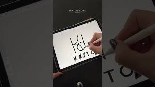 Kaito  Procreate Name Logo Design 💫 logodesign designprocess adobeillustrator procreate [upl. by Maryjane]