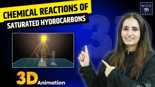 Chemical Reactions of Saturated Hydrocarbons 3D Animation [upl. by Nwahsel38]