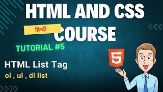 HTML List ol ul dl  HTML and CSS Tutorial 5  codefacts788 [upl. by Ahseenat549]