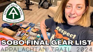 Appalachian Trail Gear List  AT SOBO 2024 [upl. by Leirbaj25]